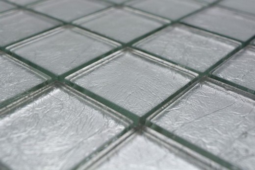 Glasmosaik silber Mosaikfliese Struktur Fliesenspiegel Küchenwand MOS123-8SB26