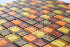 Glasmosaik gold orange Mosaikfliese Struktur Fliesenspiegel Küche Duschwand MOS120-7414