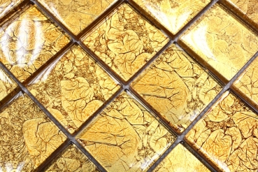 Mosaik Rückwand Transluzent Glasmosaik Crystal gold Struktur MOS120-0786_f