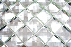 Mosaikfliese Transluzent kristall Glasmosaik Crystal Glitzer silber MOS130-0204_f | 10 Mosaikmatten