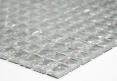 Hand-painted mosaic tile Translucent crystal Glass mosaic Crystal Glitter silver MOS130-0204_m