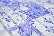 Retro Vintage Mosaikfliese Transluzent blau Glasmosaik Crystal Design blau MOS88-Retro-33_f | 10 Mosaikmatten