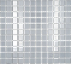 Mosaikfliese Glasmosaik hellgrau Schwimmbadmosaik Poolmosaik MOS60-0204