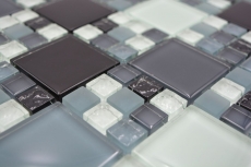 Glasmosaik Mosaikfliesen grau schwarz anthrazit MOS78-0204