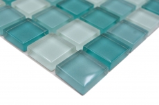 Glasmosaik Mosaikfliesen türkis grün BAD WC Küche WAND Fliesenspiegel MOS72-0602