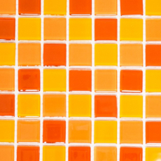 Mosaikfliese Transluzent gelb orange rot Glasmosaik Crystal gelb orange rot MOS62-0802_f | 10 Mosaikmatten