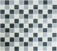 Mosaik Fliesen weiss grau anthrazit Glasmosaik BAD WC Küche WAND Mosaikplatte MOS62-0204