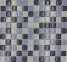 Glasmosaik Mosaikfliesen weiss grau anthrazit BAD WC Küche WAND MOS72-0204