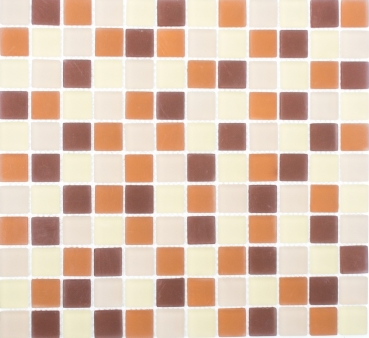 Glasmosaik Mosaikfliesen braun beige Kaffee matt gefrostet Fliesenspiegel MOS72-1311
