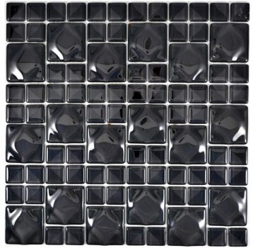 Mosaikfliese Transluzent schwarz 3D schwarz Red Dot Design MOS68-0305_f | 10 Mosaikmatten