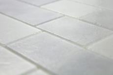 Glasmosaik Mosaikfliesen altweiß hellgrau Mauerverbund Bianco BAD WC Küche WAND MOS68-0139L