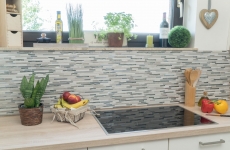 Mosaico di vetro pietra naturale aste acciaio inox marmo grigio bianco grigio chiaro argento Rivestimento cucina bagno WC - MOS86-SV85