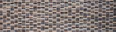 Riemchen Rechteck Mosaikfliesen Glasmosaik Bruchglas Marmor Naturstein dunkelbraun beige Wand Bad Küche WC - MOS87-S1255