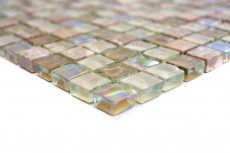 Mosaikfliese Transluzent hellbraun beige Glasmosaik Crystal Stein hellbraun beige MOS92-1213_f
