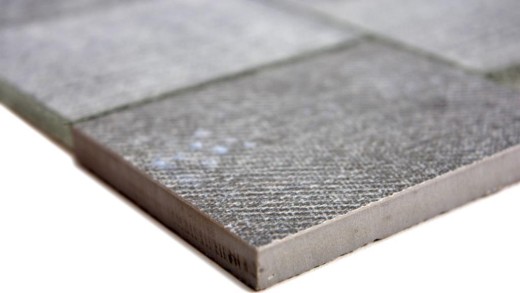 Mosaik Fliese Keramik Mix Glasmosaik Rechteck Textiloptik Grau meliert Fliesenspiegel - MOS88J-0202