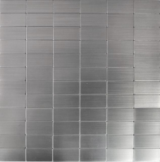 selbst­kle­bende Mosaikfliese ALU silber metall Fliesenspiegel Küchenrückwand MOS200-22M50