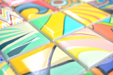 Keramik Mosaik Fliese Bunte Retro Style Mosaikfliesen POP UP ART Design Wandverkleidung Fliesenspiegel