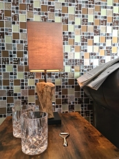 Glasmosaik Mosaikfliesen silber cream beige braun Wand Fliesenspiegel Küche Bad