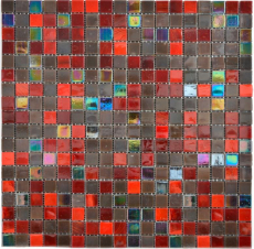 Motif main verre mosaïque de verre marron rouge mur carrelage cuisine salle de bain MOS58-0913_m