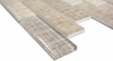 Transluzent Mosaik Brick Verbund ECO Glasmosaik Textil beige Wand Fliesenspiegel Küche Bad MOS24-2099_f | 10 Mosaikmatten