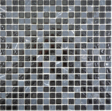 Glasmosaik Stein grau schwarz Mosaikfliesen Wand Fliesenspiegel Küche Bad MOS58-0203_f