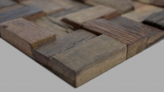 Holzmosaik aus Bootsplanken Wood FSC Wandverkleidung Küchenrückwand MOS160-25