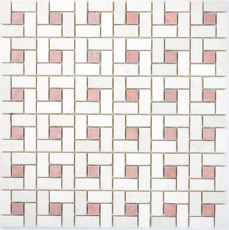 Marmor Mosaik Fliese Rad crema beige pink rose Mosaikmatte Mosaikplatte Fliesenspiegel Wand Küche - MOS88-B27