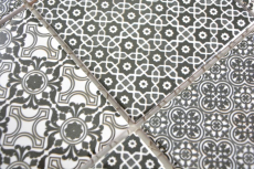 Patchwork Mosaik Fliese Wand Ornament Dekor Vintage Keramik Mosaik schwarz anthrazit weiss Küche - MOS22B-0303