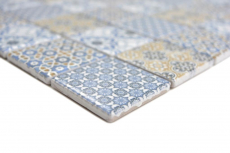 Keramik Mosaik Retro beige gelb blau weis Mosaikfliesen Wand Fliesenspiegel Küche Bad MOS14-1234_f