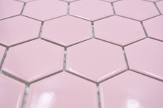 Ceramica mosaico esagono rosa antico lucido mosaico piastrelle parete backsplash cucina bagno MOS11H-1112_f