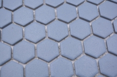 Keramik Mosaik Hexagon blaugrün R10B Duschtasse Bodenfliese Mosaikfliesen Küche Bad Boden MOS11H-0405-R10_f