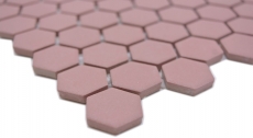 Hexagonale Sechseck Mosaik Fliese Keramik mini klinkerrot R10B Duschtasse Bodenfliese Mosaikfliese Rutschsicher Bad - MOS11H-0900-R10