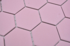 Hexagonale Sechseck Mosaik Fliese Keramik altrosa R10B Duschtasse Bodenfliese Mosaikfliese Rutschsicher WC Bad Wand - MOS11H-1112-R10