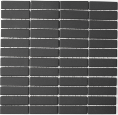 Mosaikfliese Keramik Stäbchen schwarz anthrazit unglasiert Duschtasse Bodenfliese MOS24B-0310-R10_f