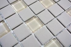 Keramik Mosaik zement hell schlamm unglasiert rutschsicher Glasmosaik DUSCHTASSE BODENFLIESE - MOS18-0212-R10
