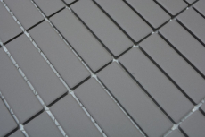 Stäbchen Mosaik Fliese Keramik unglasiert schlamm grau rutschsicher Duschtasse Bodenfliese Badfliese - MOS24B-0204-R10