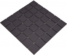Keramik Mosaik Fliese matt schwarz umbra unglasiert RUTSCHEMMEND Duschtasse Badfliese Wandfliese - MOS14B-0303-R10