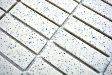 Stäbchen Mosaik Fliese Keramik cremeweiß gesprenkelt unglasiert rutschsicher Fliesenspiegel Bad Küche - MOS24-0103-R10