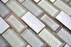 Glasmosaik Mosaikmatte Mosaikbordüre Keramik altweiß beige - MOS83IC-0121