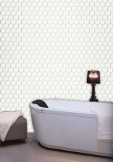 Handmuster Mosaik Fliese Keramik Hexagon weiß glänzend Küchenrückwand Spritzschutz MOS11B-0102_m