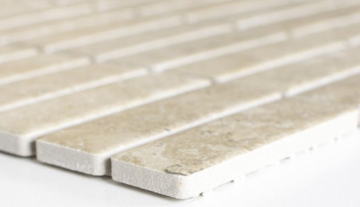 Handmuster Mosaik Fliese Keramik beige Stäbchen Steinoptik beige Fliesenspiegel Küche MOS24-STSO67_m