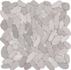 Handmuster Mosaik Fliese Flußkiesel Steinkiesel hellbeige Kiesel geschnitten TAN 5 7 MOS30-IN10_m