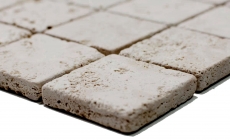 Handmuster Mosaik Fliese Travertin Naturstein beige Chiaro Antique Travertin MOS43-46048_m