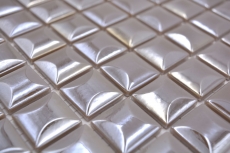 Handmuster Mosaik Fliese ECO Recycling GLAS ECO coffee metallic 3DF MOS350-24_m