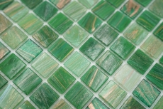 Handmuster Mosaikfliese Glas Goldensilk grün Wandfliesen Badfliese Duschrückwand Fliesenspiegel MOS54-0504_m
