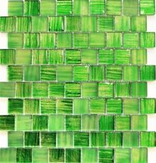 Motif manuel Carreau de mosaïque translucide en verre Crystal structure vert clair givré MOS78-CF83_m