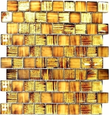 Hand-painted mosaic tile Translucent glass mosaic Crystal structure brown clear frosted MOS78-CF85_m