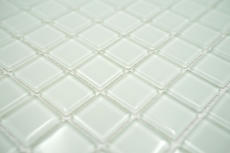 Échantillon manuel Carreau de mosaïque translucide blanc Mosaïque de verre Crystal blanc mat givré MOS60-0111_m