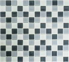 Handmuster Mosaikfliese Transluzent grau Glasmosaik Crystal grau BAD WC Küche WAND MOS62-0204_m