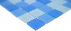 Handmuster Mosaikfliese Transluzent hellblau Glasmosaik Crystal hellblau BAD WC Küche WAND MOS62-0404_m